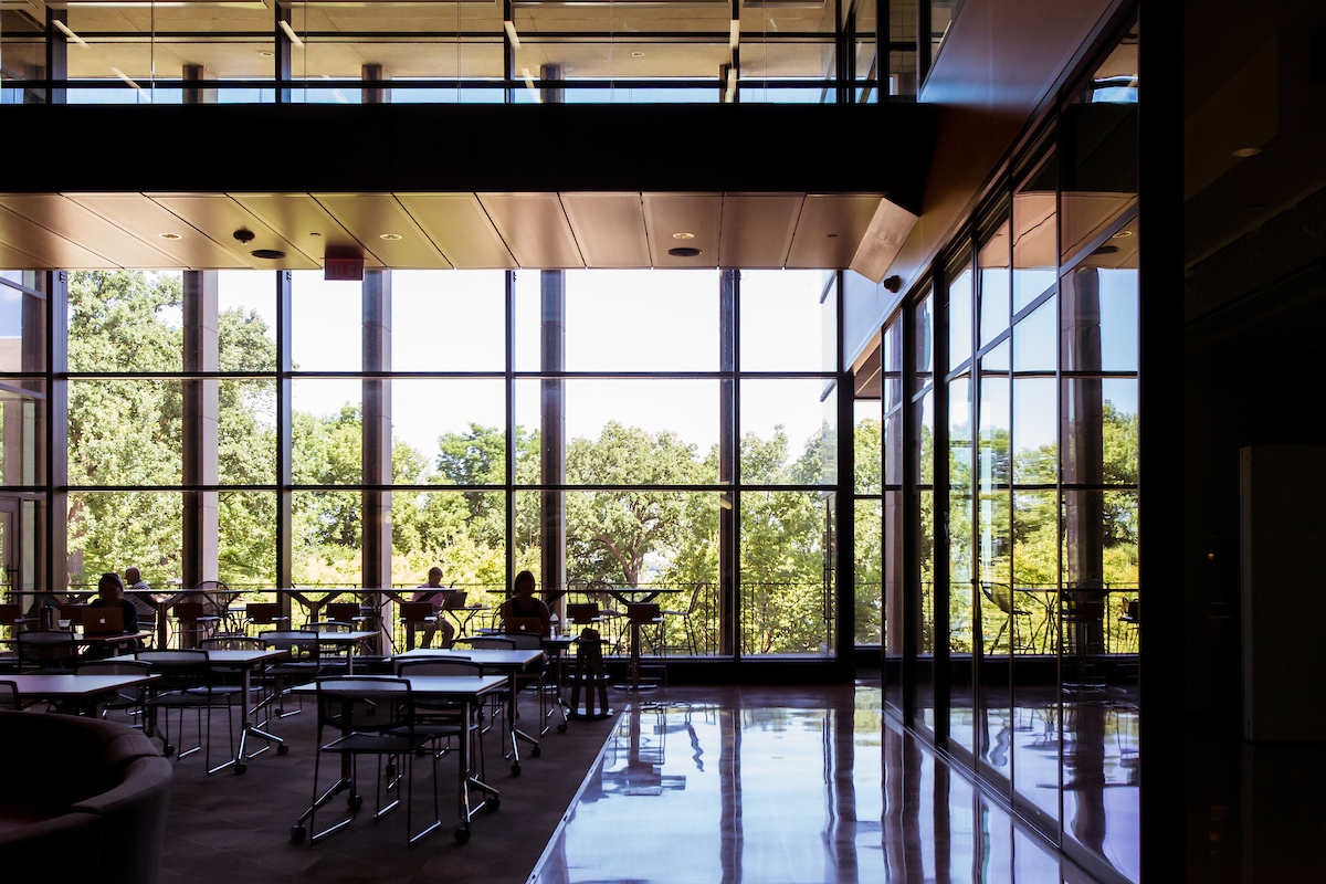 Education building first floor glass window