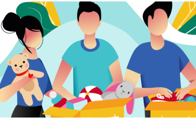 Cartoon image of student at volunteer site location