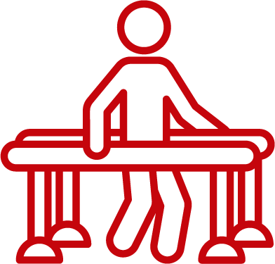person walking with support bars icon