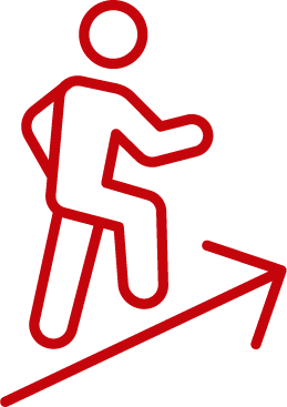 person going up an incline icon