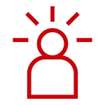 person with lines coming from the head icon