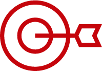 arrow in the center of a target icon